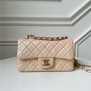 —SOLD— 21S Chanel Mini Rectangular beige iridescent